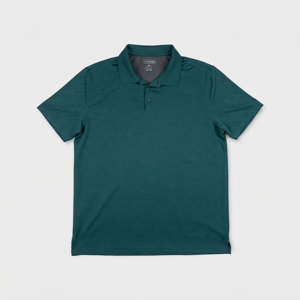 Van Heusen Green Solid Cotton Woven Fitted Wrinkle Resistant Shirt Men's XL